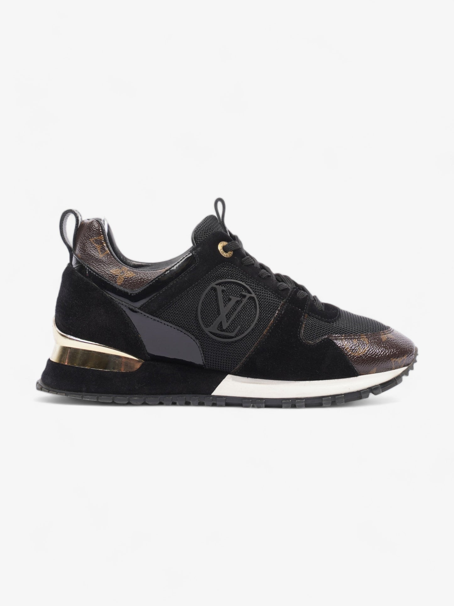 Louis Vuitton Run Away Trainers Black / Brown Monogram Leather EU 38 UK 5
