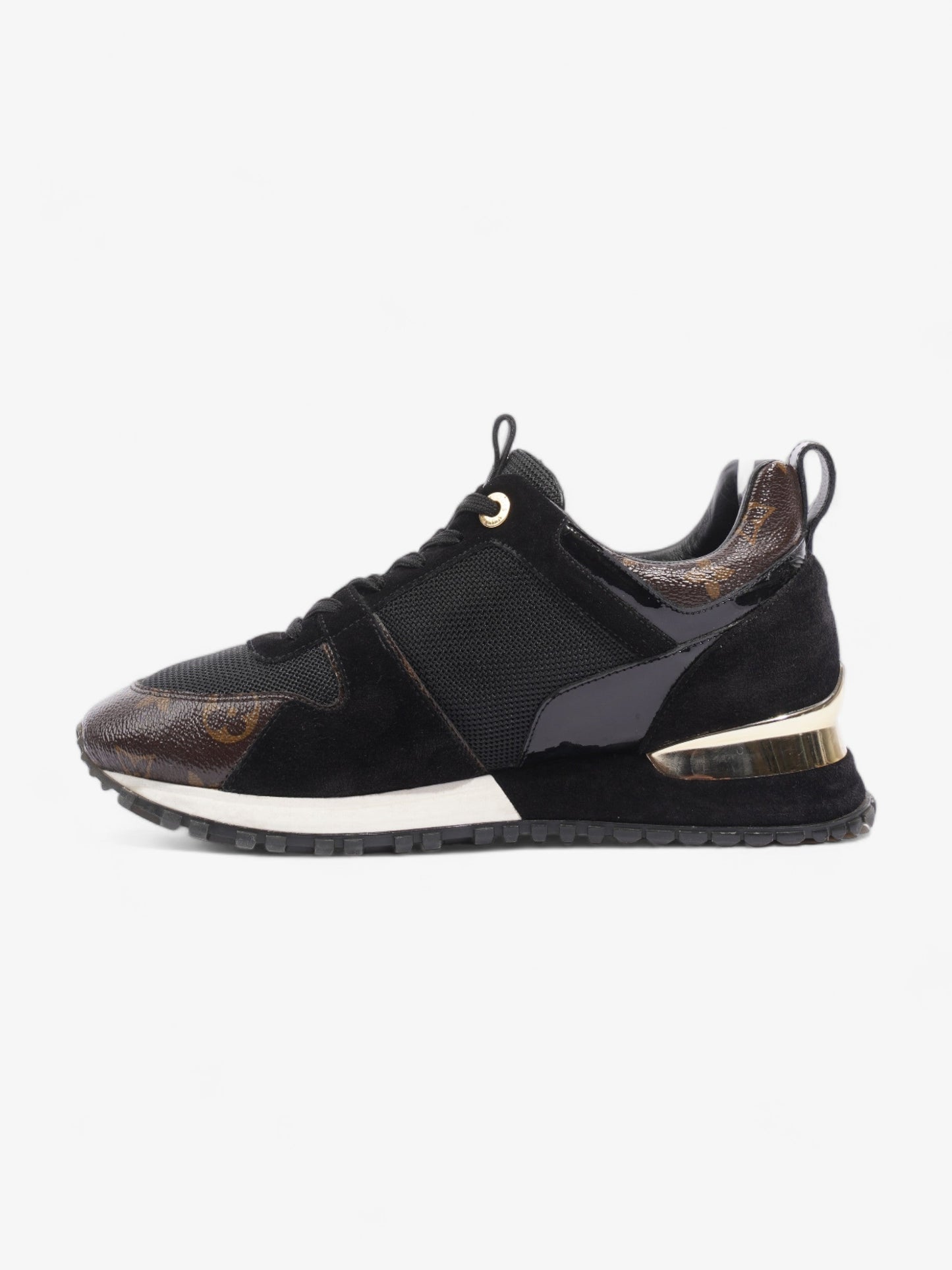 Louis Vuitton Run Away Trainers Black / Brown Monogram Leather EU 38 UK 5