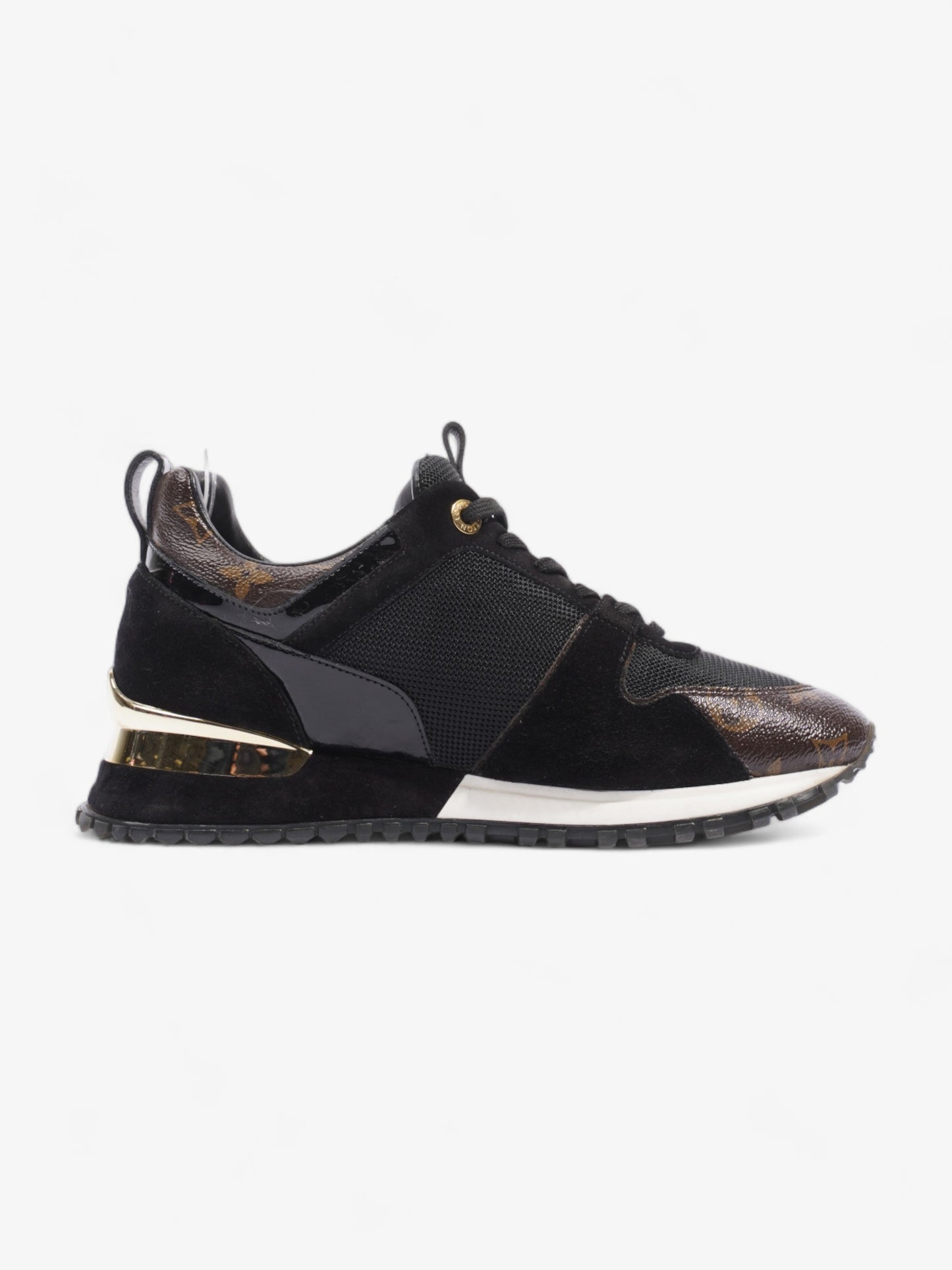 Louis Vuitton Run Away Trainers Black / Brown Monogram Leather EU 38 UK 5