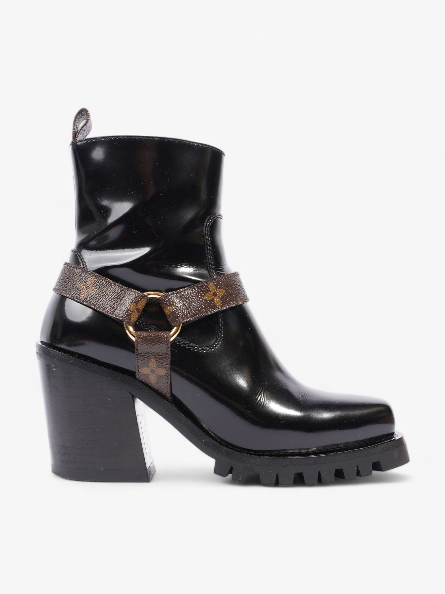 Louis Vuitton Limitless Ankle Boots 70 Black / Brown Monogram Patent Leather EU 39 UK 6