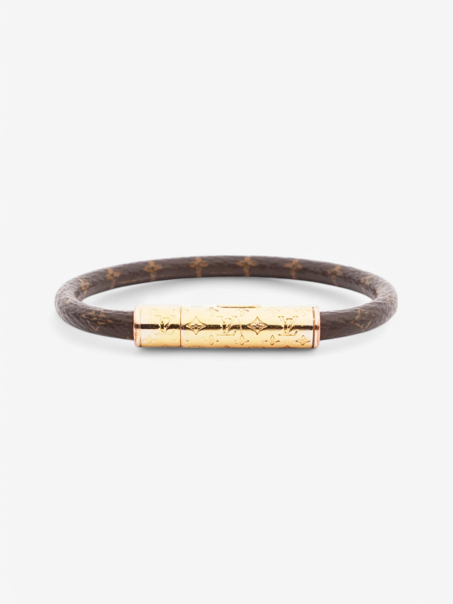 Louis Vuitton Leather Bracelet Monogram Coated Canvas