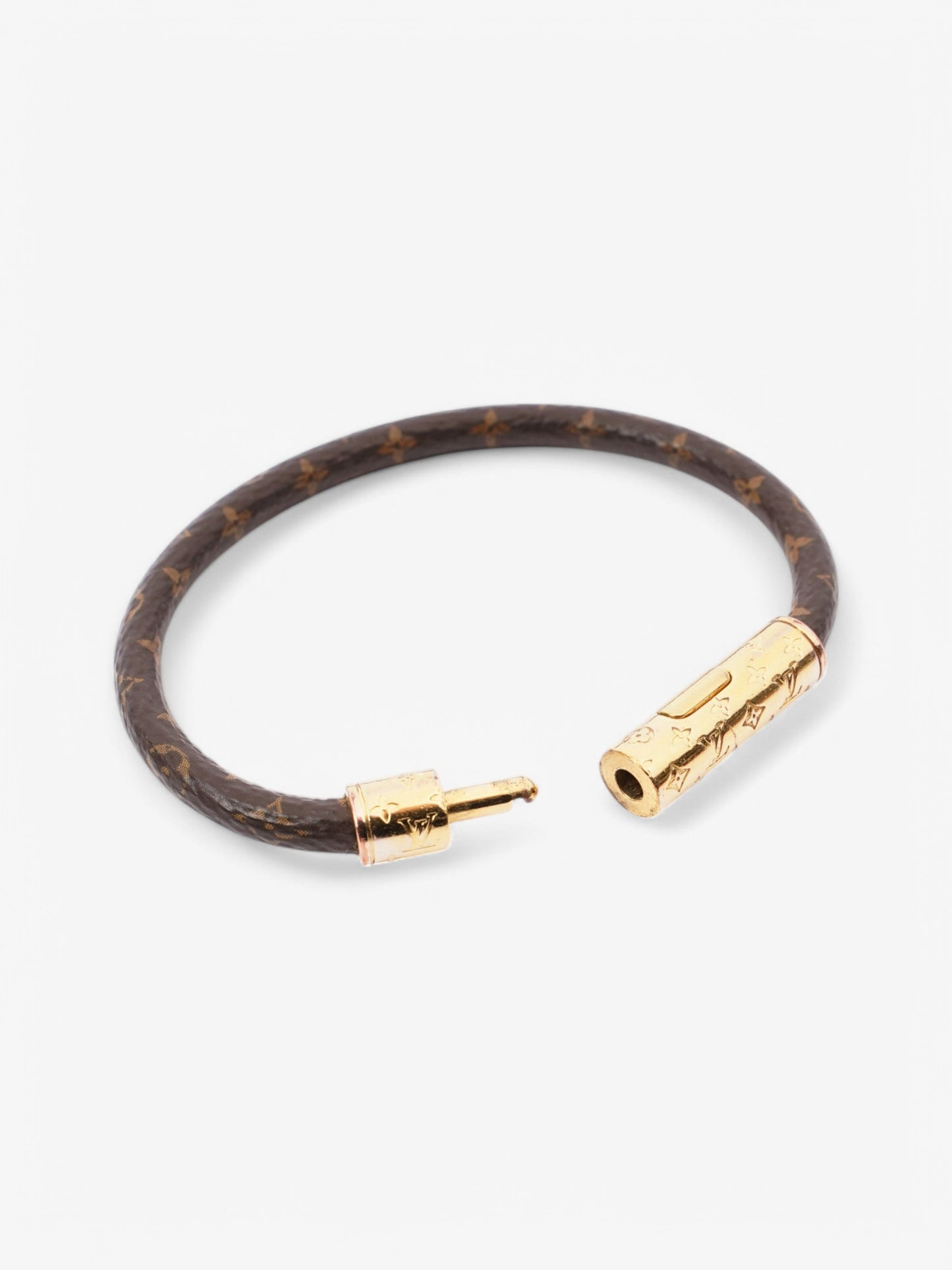 Louis Vuitton Leather Bracelet Monogram Coated Canvas