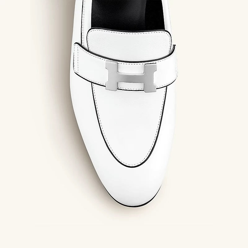 HERMÈS LADIES PARIS CALFSKIN LEATHER LOAFERS