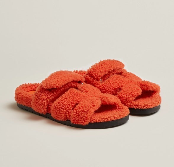 HERMÈS CHYPRE TECHNO WOOLSKIN SANDALS