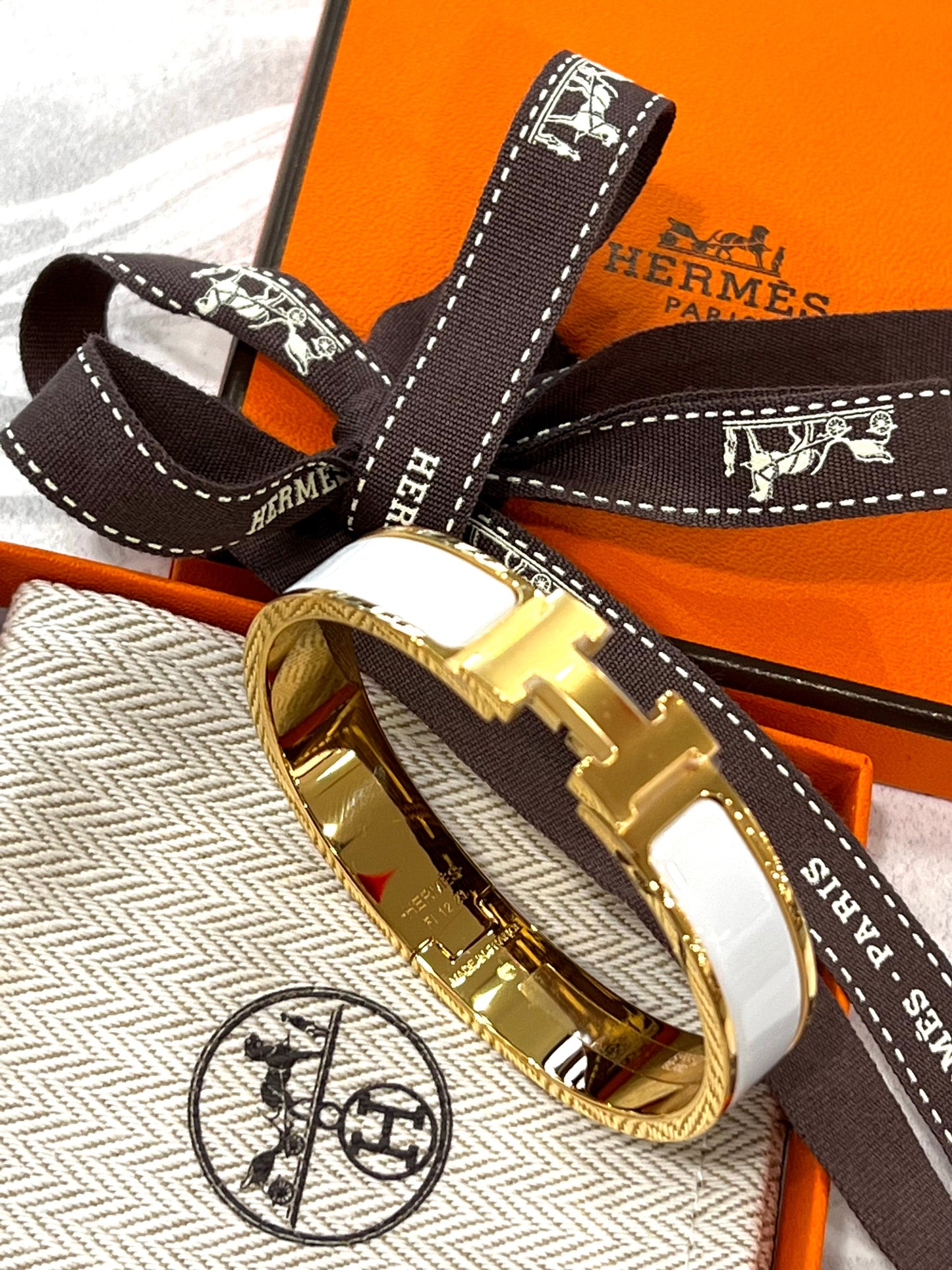 HERMÈS CLIC H BRACELET PM BLANC