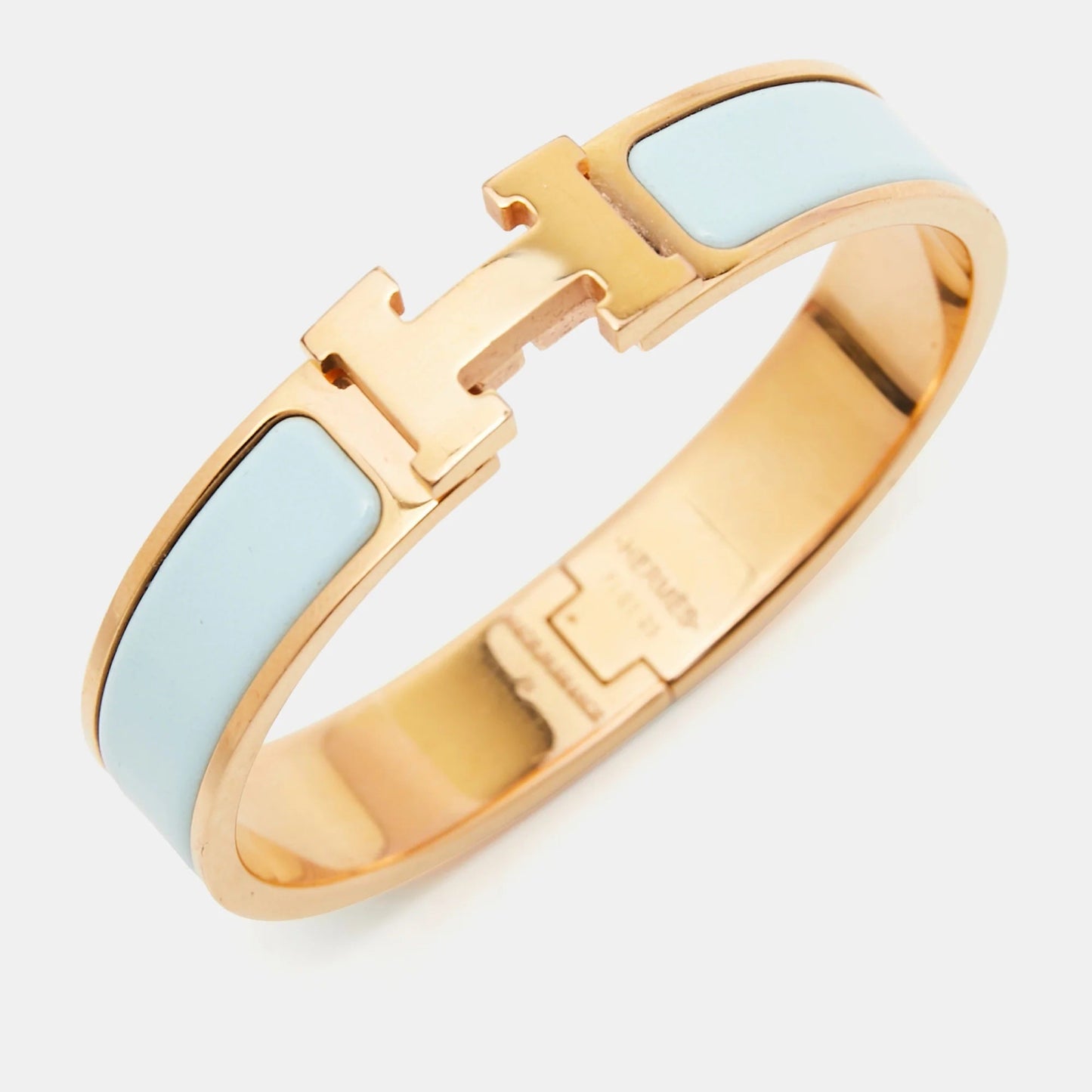 HERMÈS NARROW CLIC CLAC H ENAMEL BRACELET