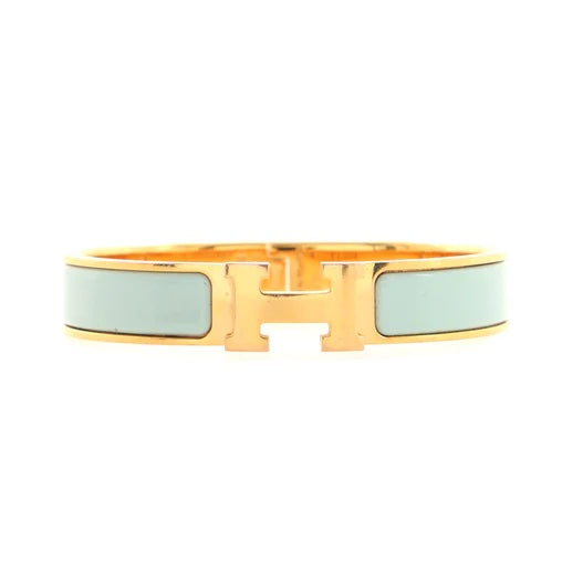 HERMÈS NARROW CLIC CLAC H ENAMEL BRACELET
