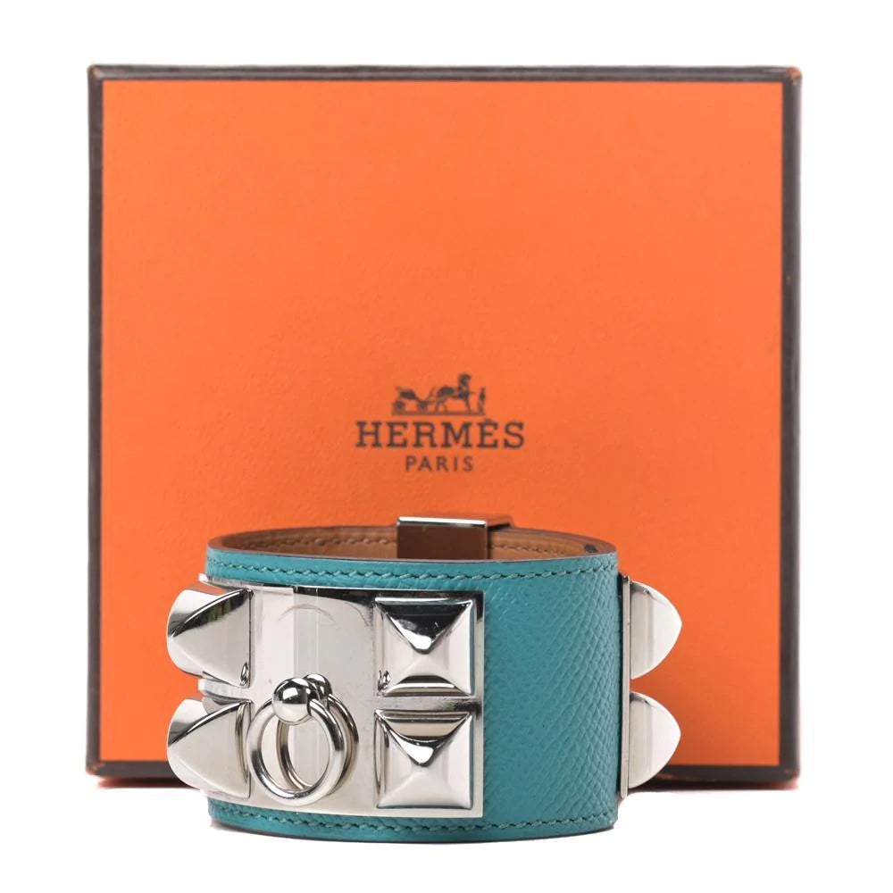 HERMÈS COLLIER DE CHIEN CUFF EPSOM LEATHER BRACELET