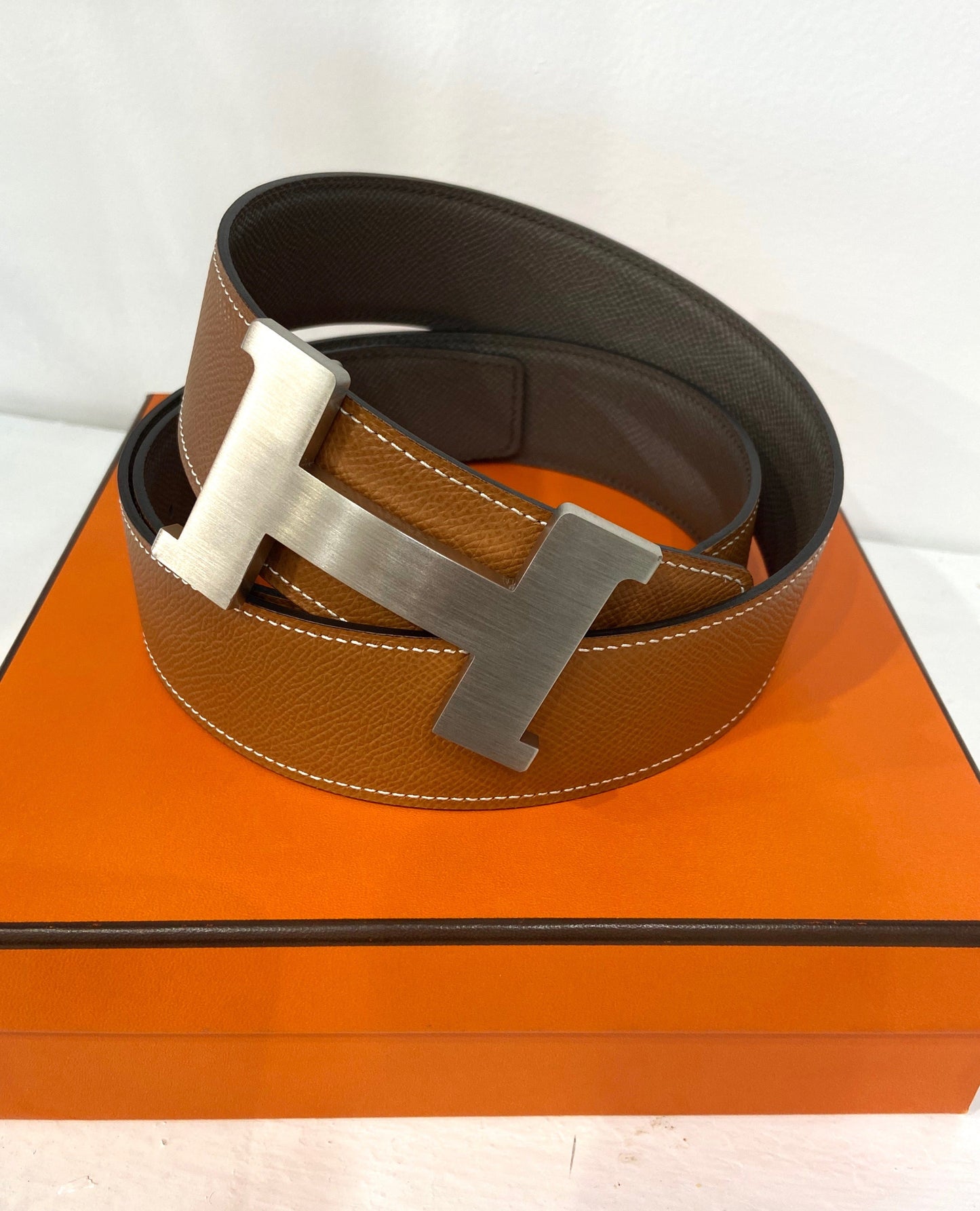 HERMÈS H CONSTANCE REVERSIBLE LEATHER BELT