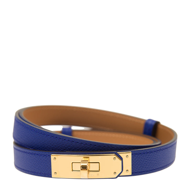 HERMÈS KELLY 18K GOLD PLATED EPSOM LEATHER BELT