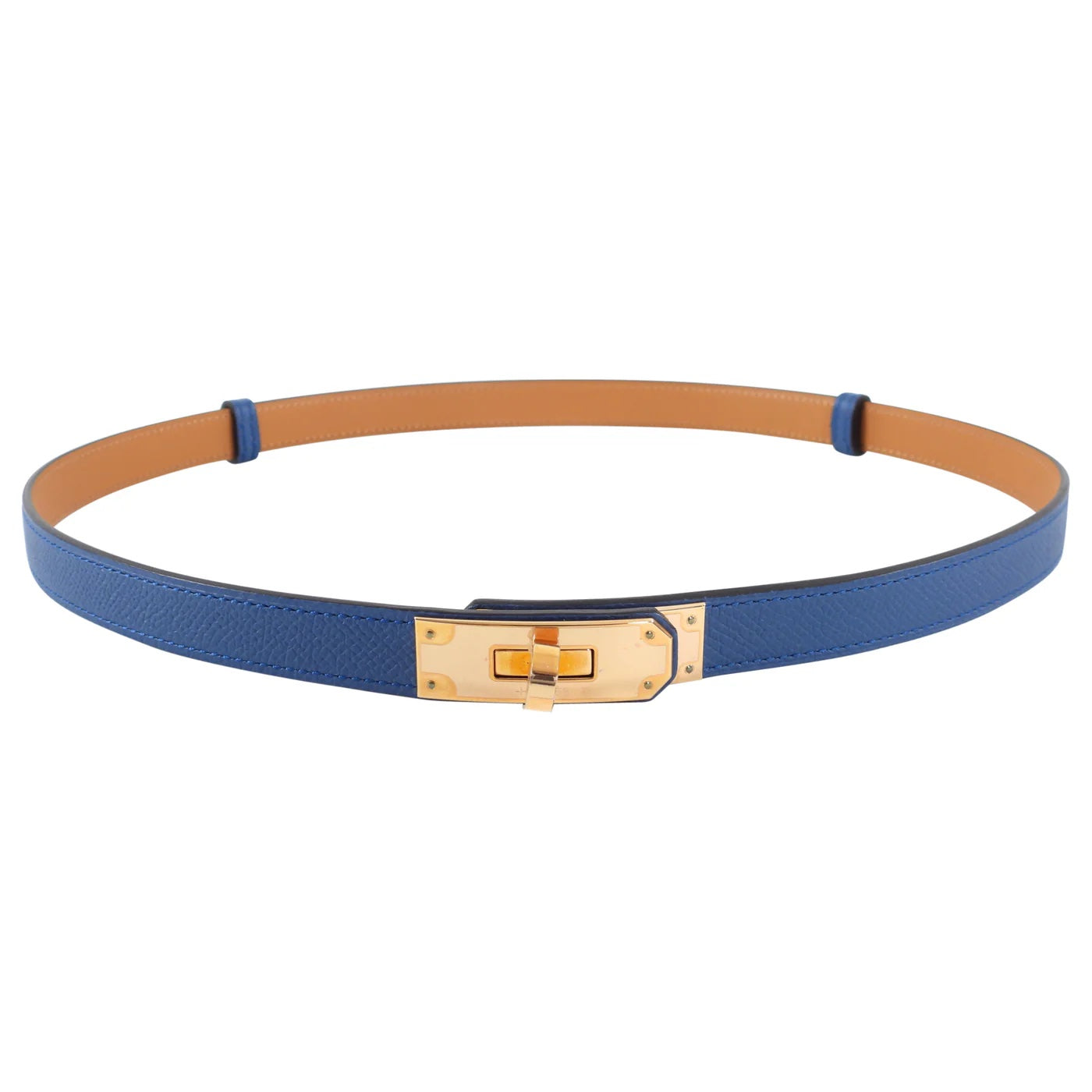 HERMÈS KELLY 18K GOLD PLATED EPSOM LEATHER BELT