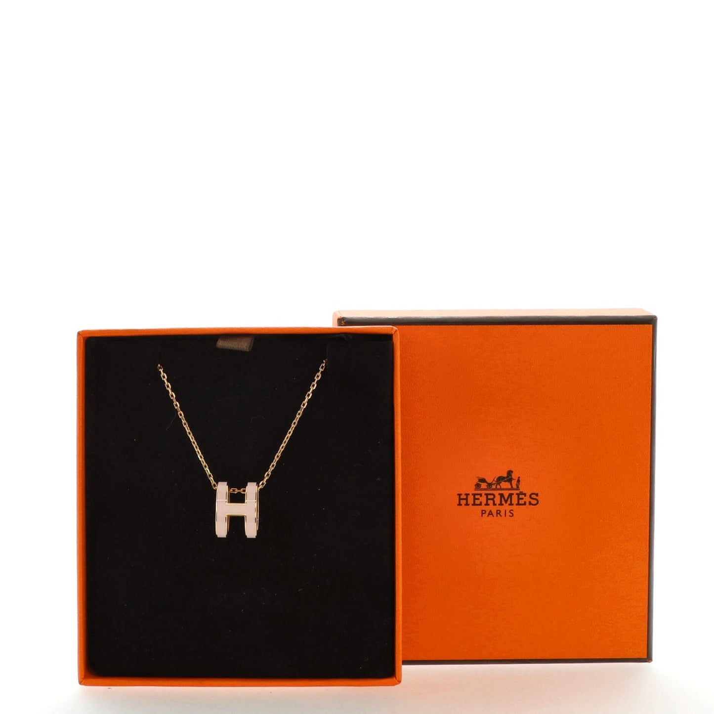 HERMÈS LACQUERED POP H PENDANT NECKLACE