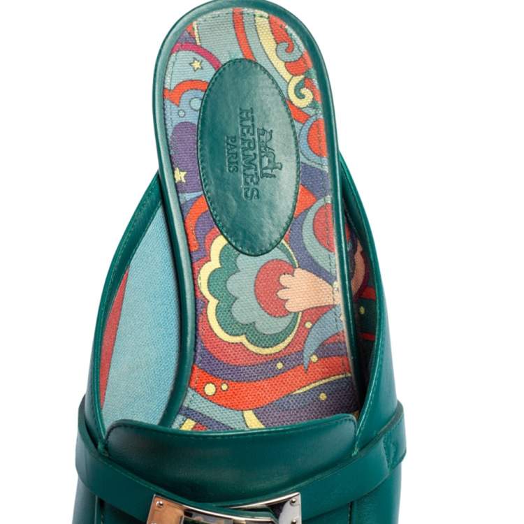 HERMÈS  Palladium Plated Oz Flat Mules