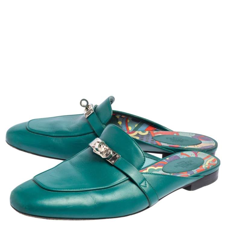 HERMÈS  Palladium Plated Oz Flat Mules