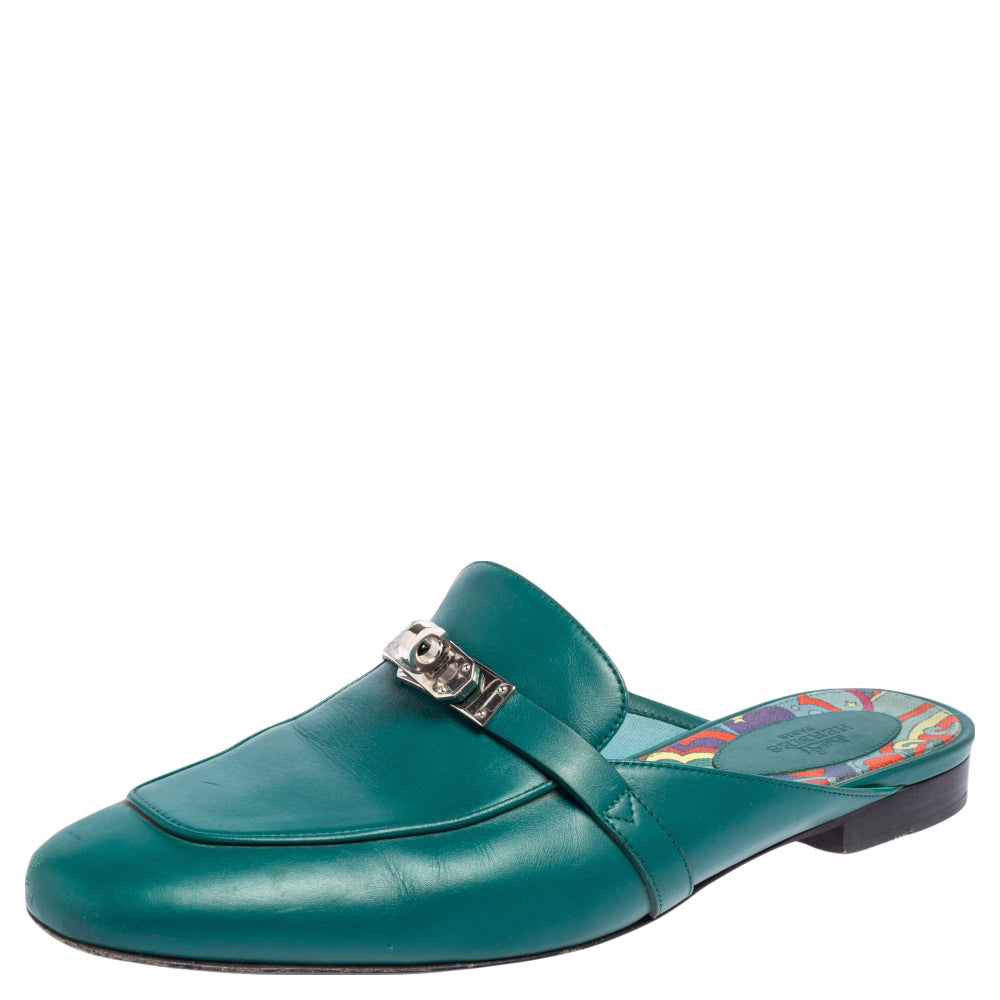HERMÈS  Palladium Plated Oz Flat Mules