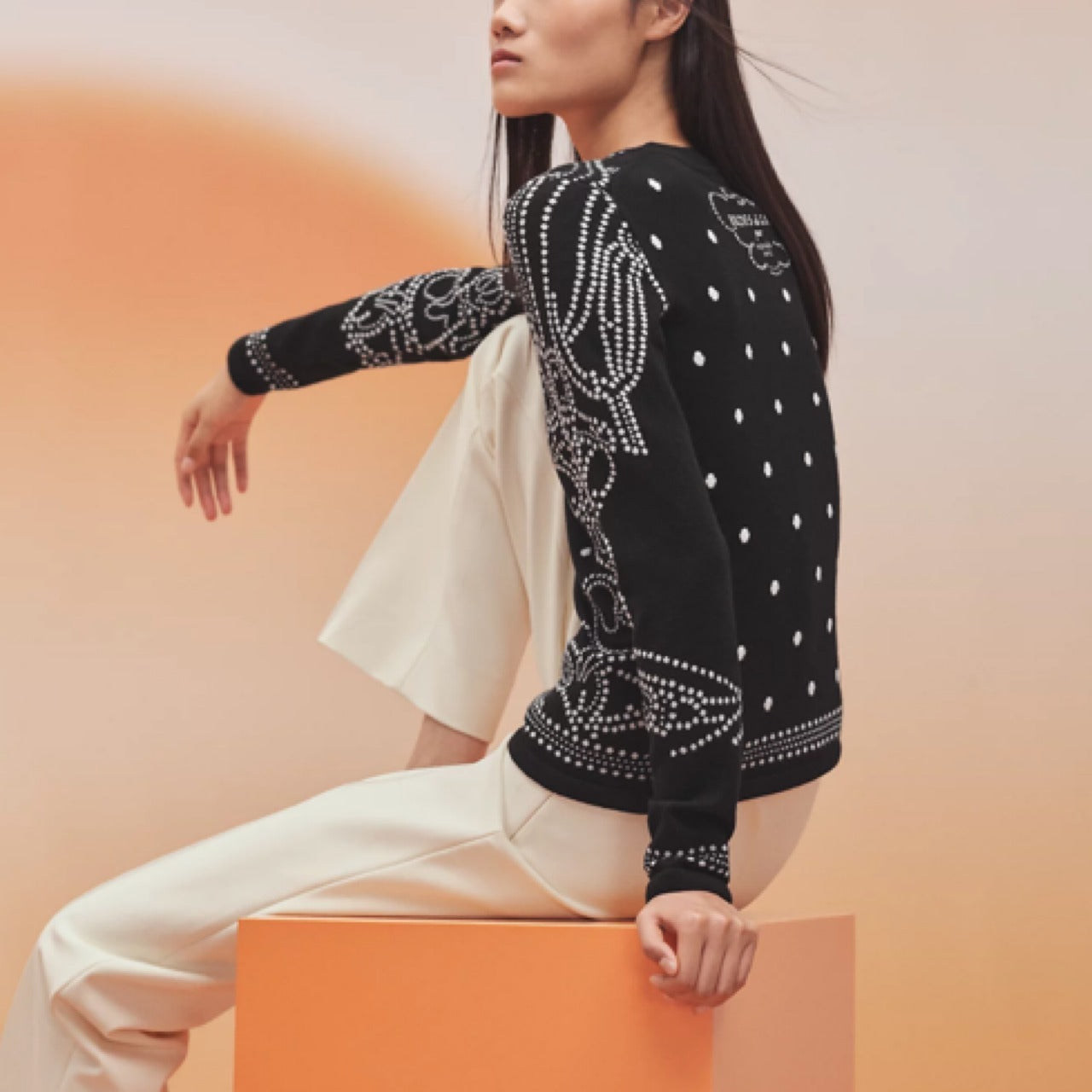 HERMÈS PRETA 2023 BRIDES DE GALA KNIT TOP