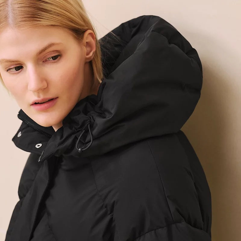 HERMÈS HOODED SHORT PUFFER COAT