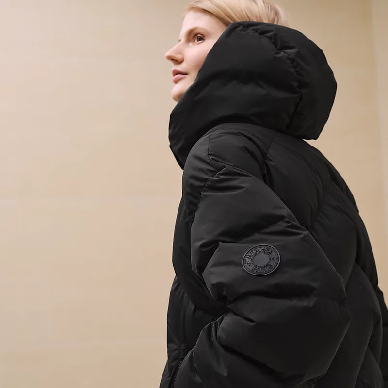 HERMÈS HOODED SHORT PUFFER COAT