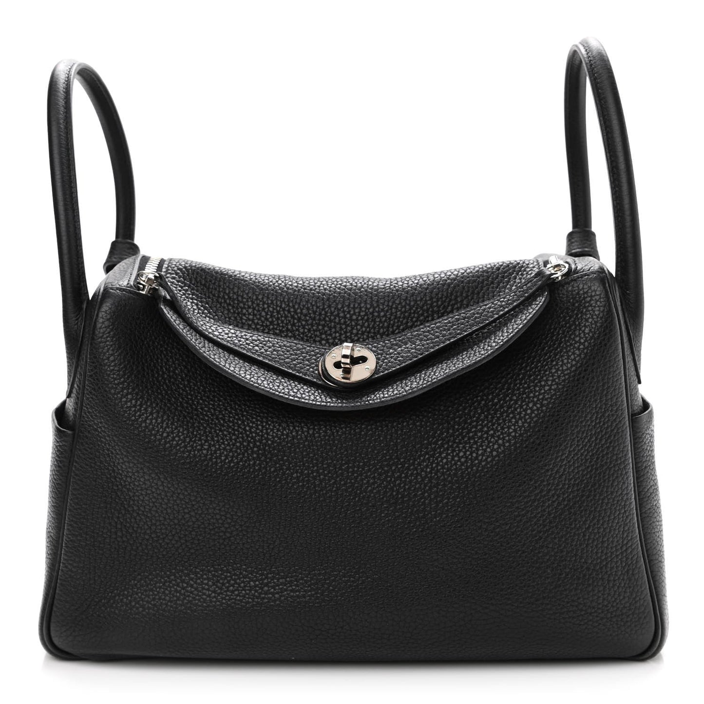HERMÈS TAURILLON CLEMENCE VERSO LINDY 30 BAG BLACK TOFFEE