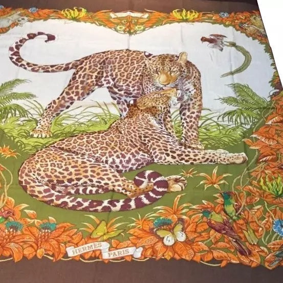 HERMÈS JUNGLE LOVE CASHMERE SILK OVERSIZED SCARF SHAWL