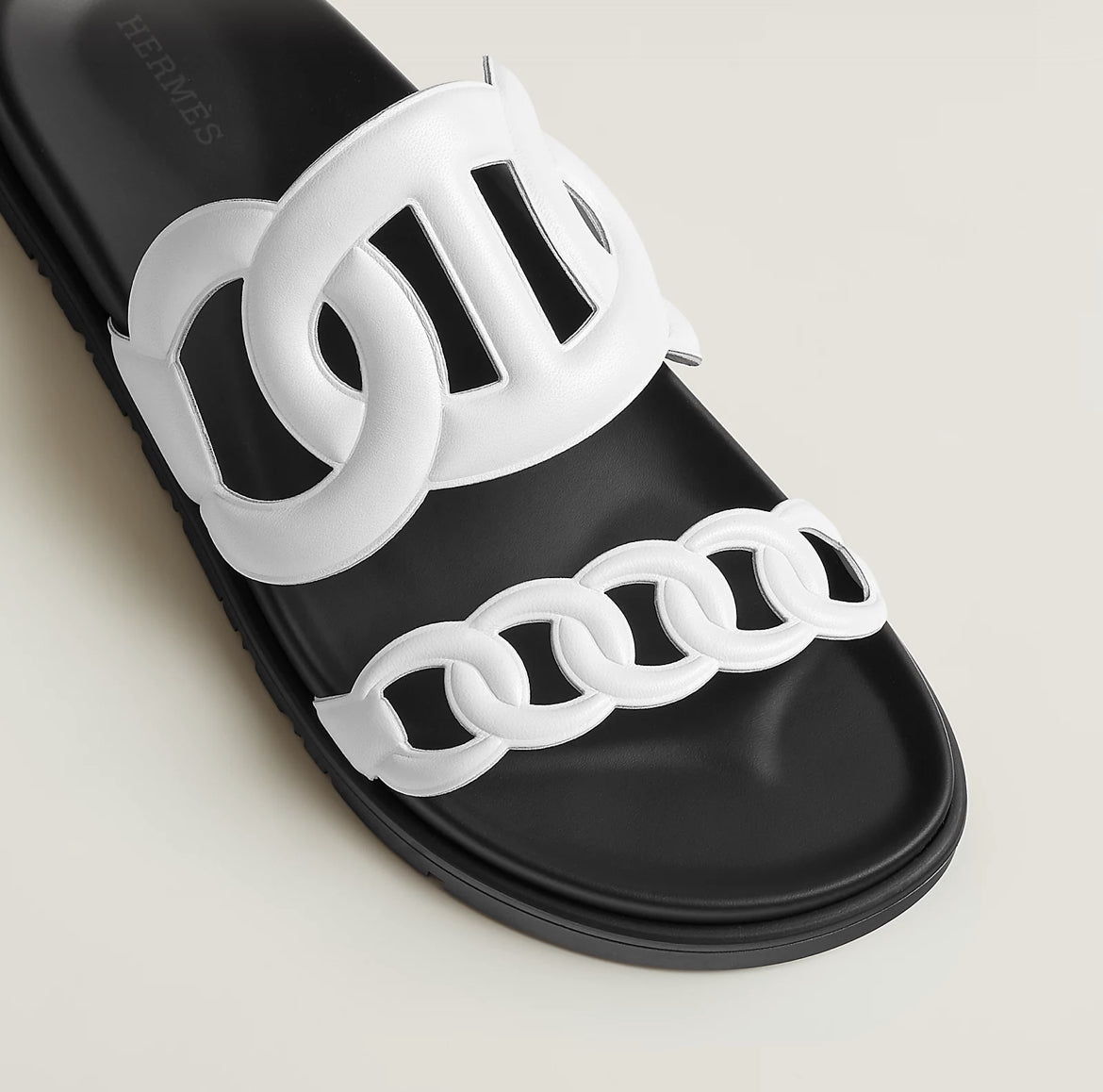 HERMÈS LEATHER CHAINE D'ANCRE EXTRA SANALS MULES
