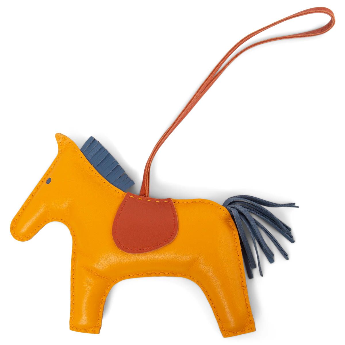 HERMÈS RODEO JAUNE D OR BLEU AGATE CORNALINE GRIGRI HORSE BAG CHARM
