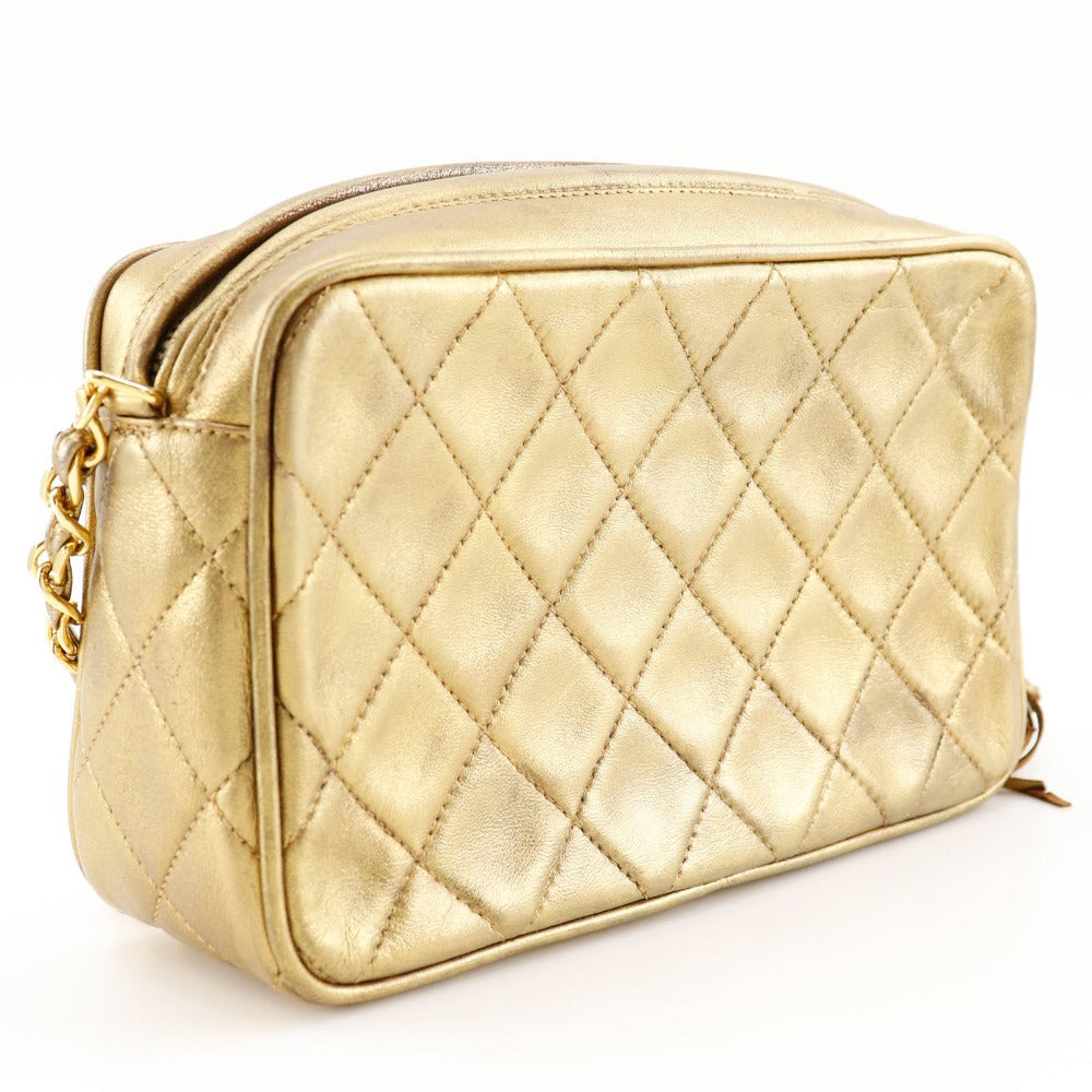CHANEL Shoulder Bag A03727 lambskin gold Matrasse Fringe ChainShoulder
