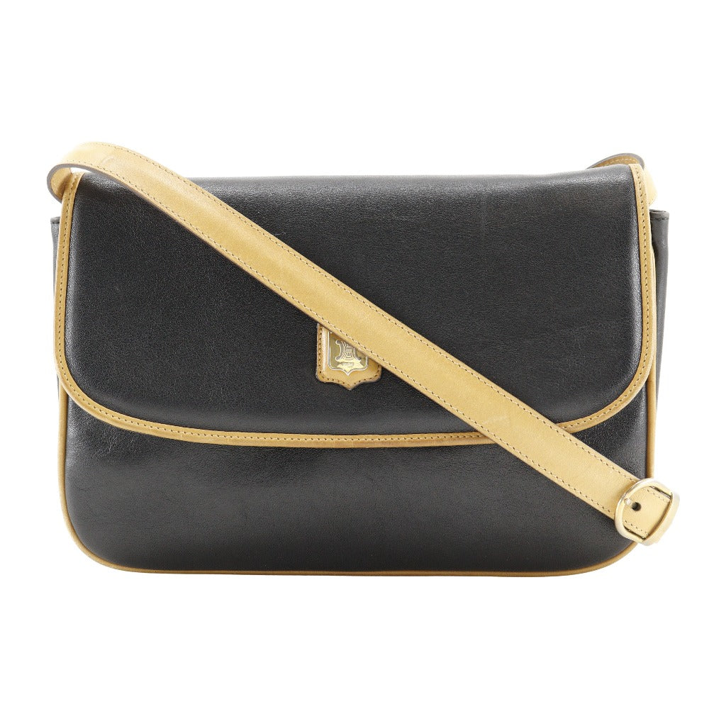 CELINE Shoulder Bag Calfskin black 2-way clutch Old Celine Women