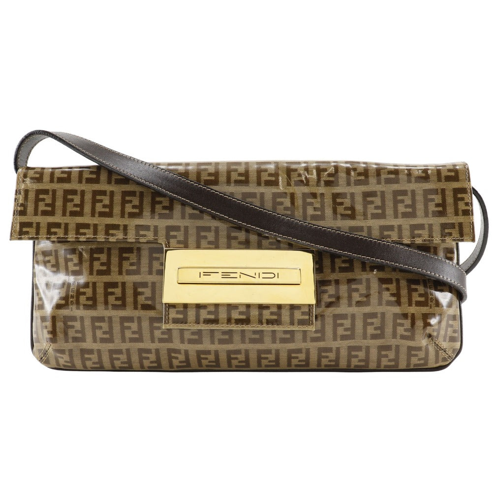 FENDI Shoulder Bag Plastics Brown Zucchino Mamma Bucket