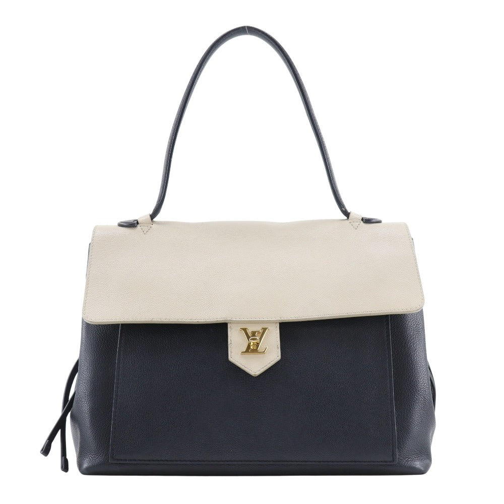 LOUIS VUITTON Tote Bag M50191 Calfskin Black / beige Rock Me MM