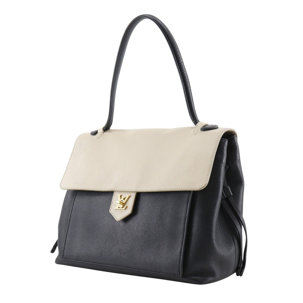 LOUIS VUITTON Tote Bag M50191 Calfskin Black / beige Rock Me MM