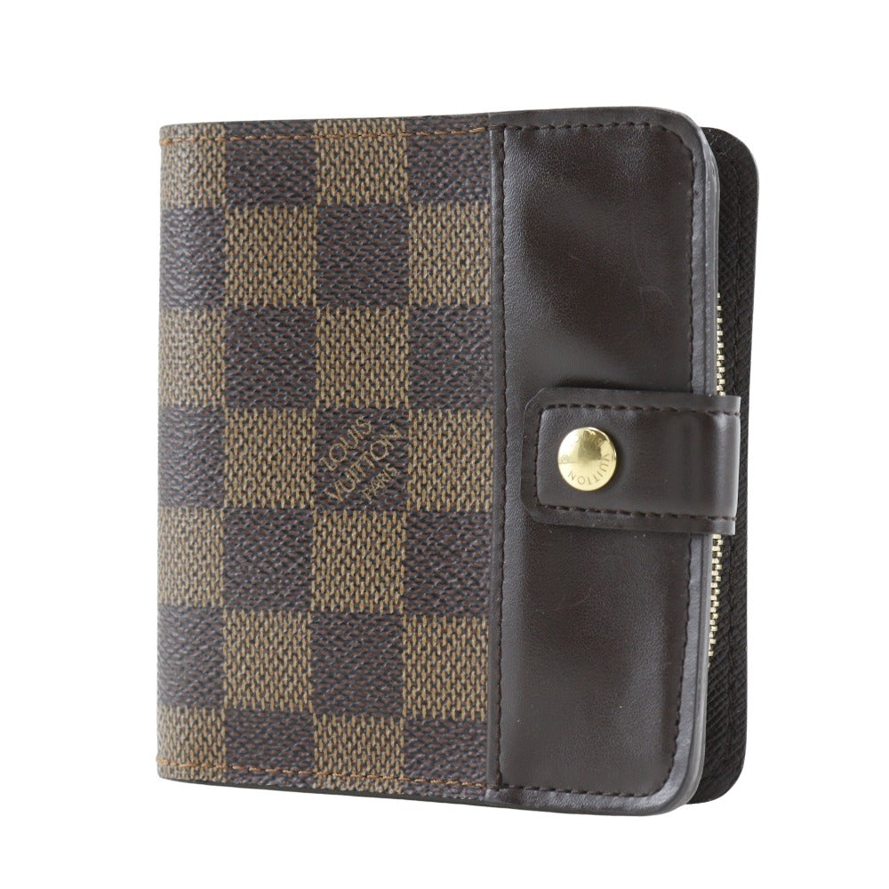 LOUIS VUITTON Bifold Wallet M61668 Damier canvas Brown Compact zip