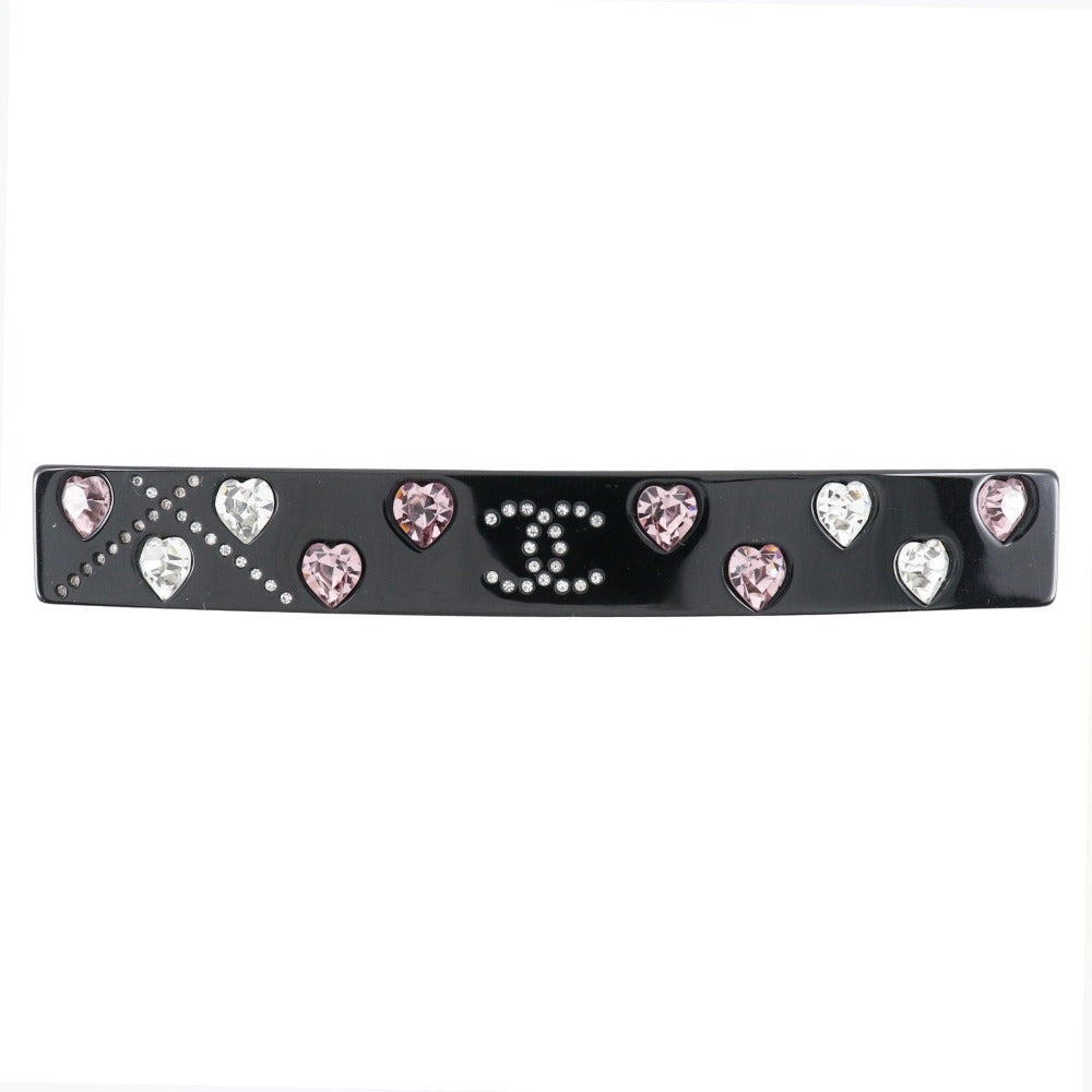 CHANEL Valletta Plastic, Rhinestone black heart COCO Mark