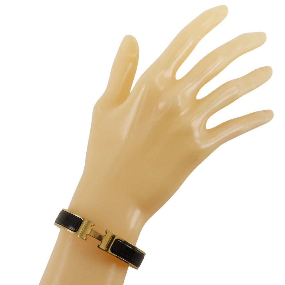 HERMES Bangle Plated Gold black clicH
