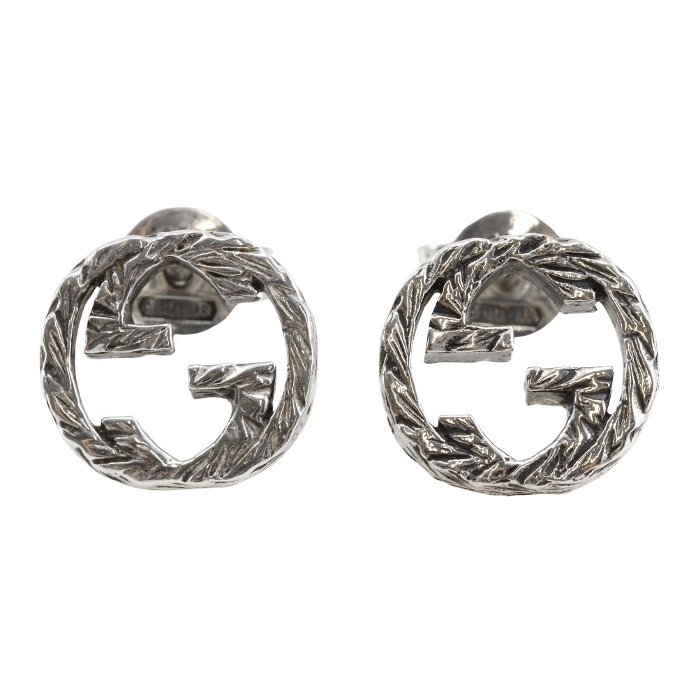 GUCCI Pierce metallic Silver Interlocking G unisex(Unisex)