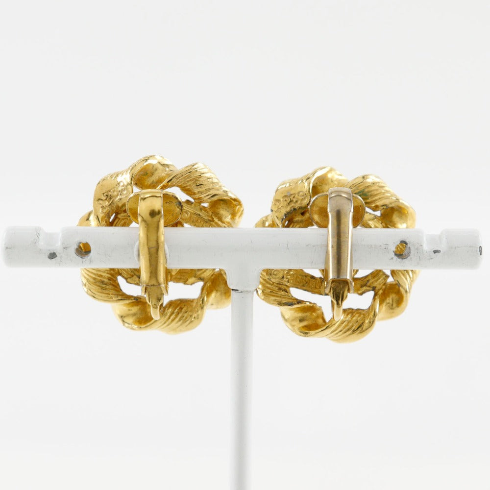 CHANEL Earring Plated Gold gold vintage Round COCO Mark