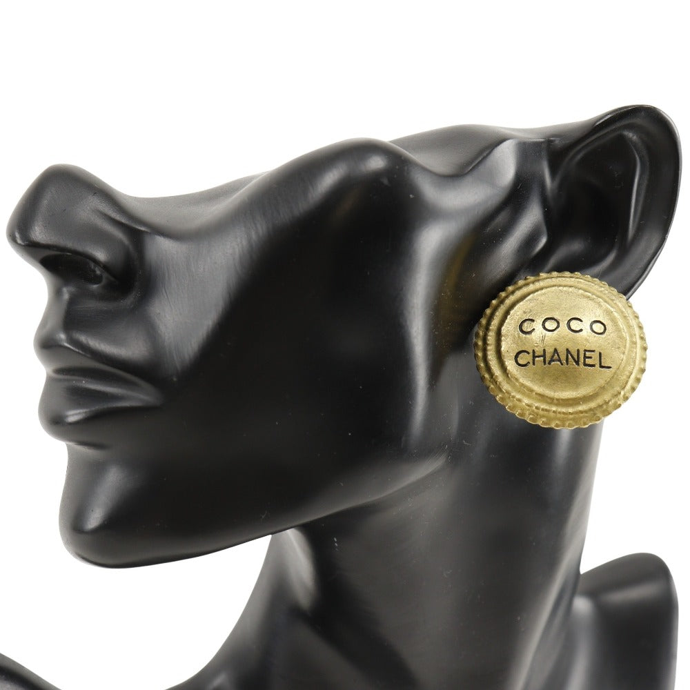 CHANEL Earring Plated Gold gold vintage COCO logo