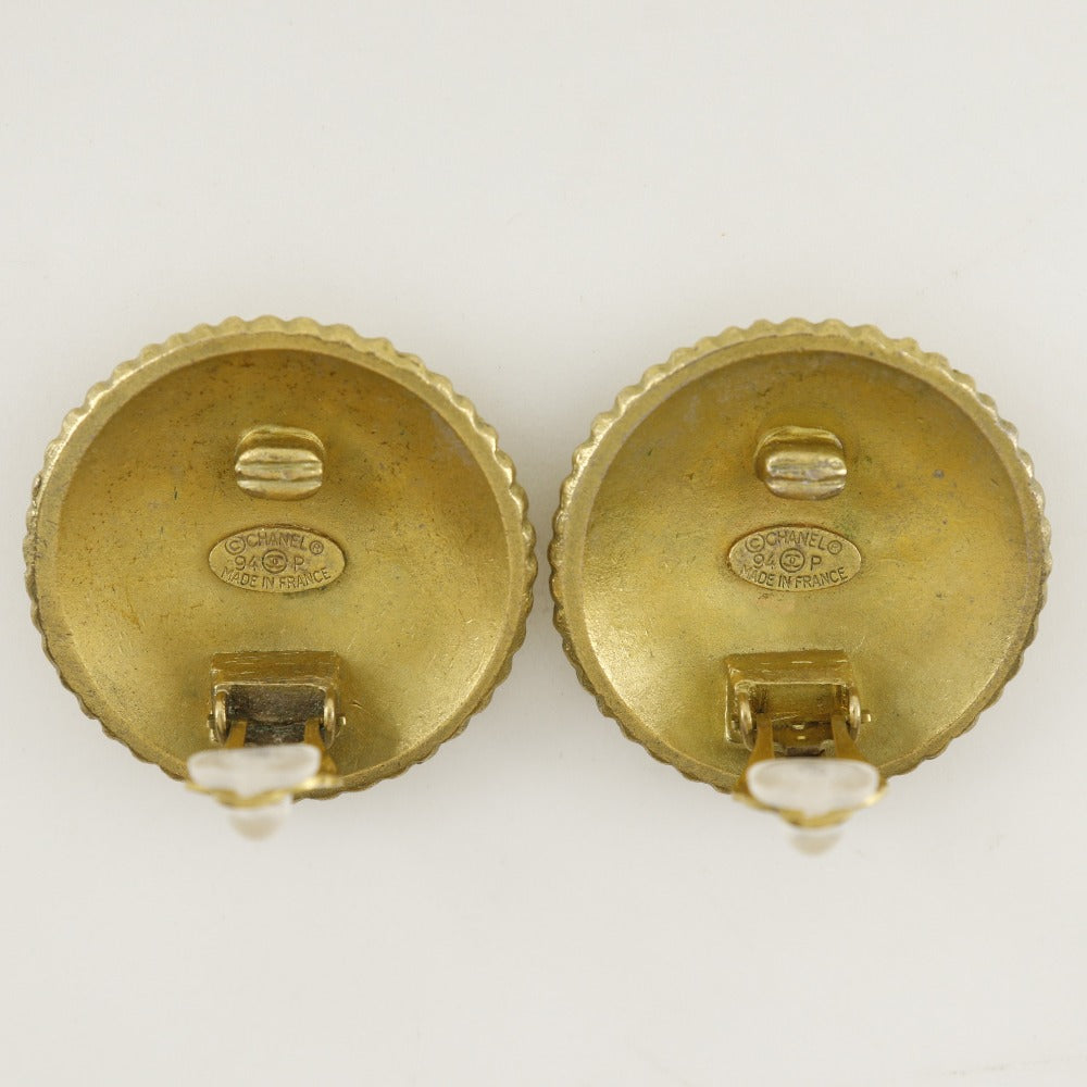 CHANEL Earring Plated Gold gold vintage COCO logo