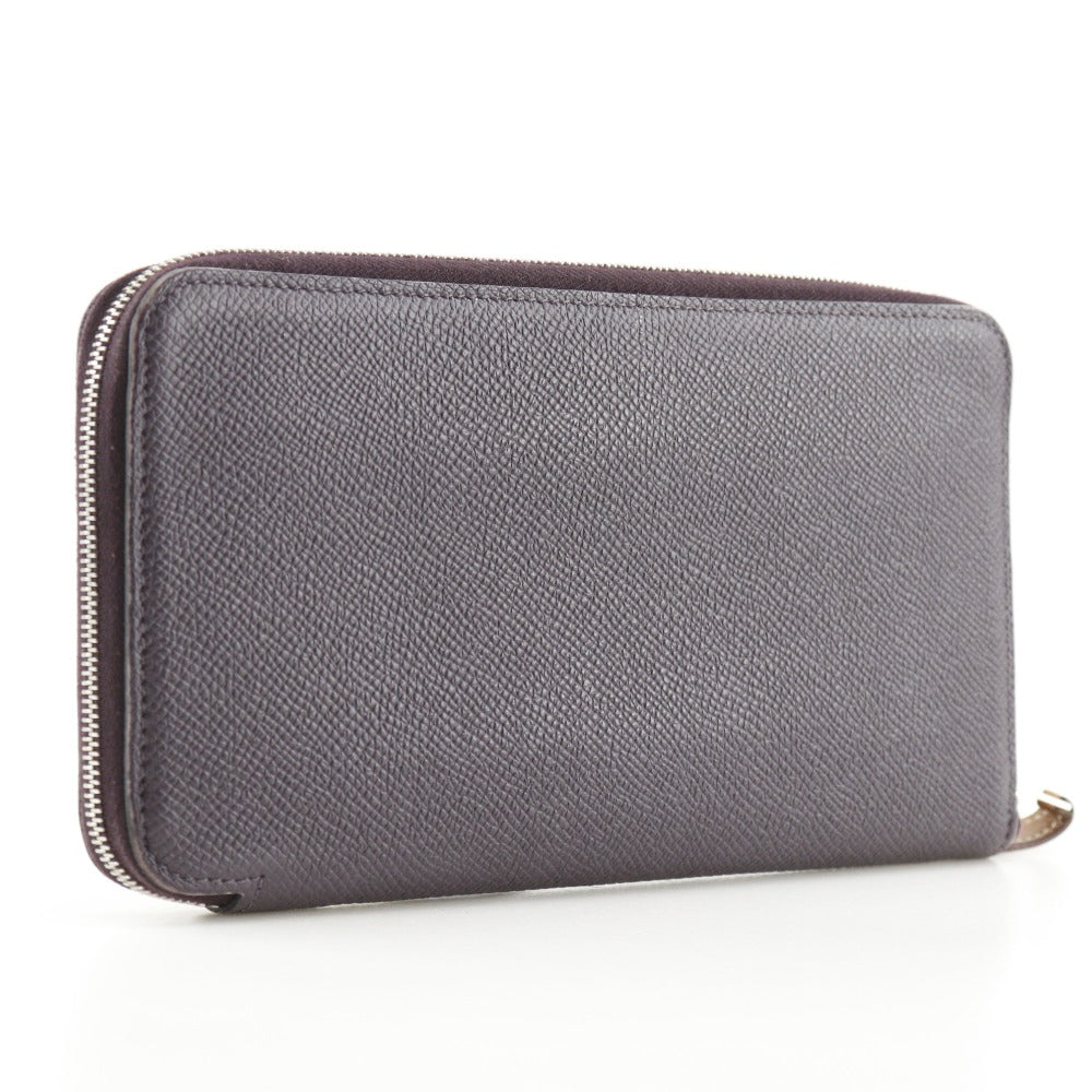 HERMES Long Wallet Purse Epsom purple Azap Long Silk Inn Women