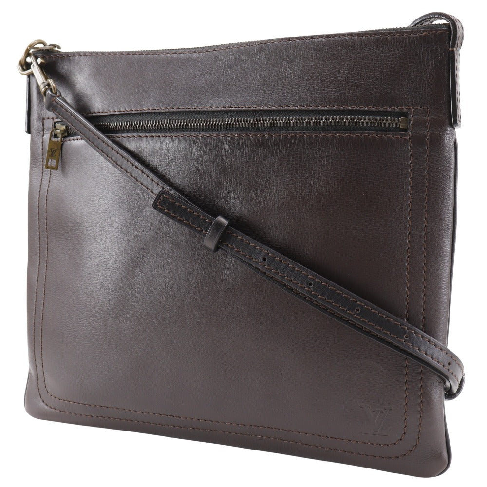 LOUIS VUITTON Shoulder Bag M92073 Calfskin Brown Utah Sac Plat