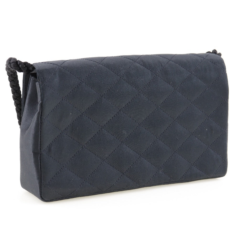 CHANEL Shoulder Bag Satin black Women
