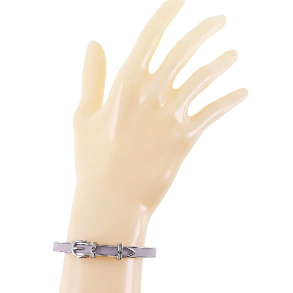 HERMES Bangle metallic Silver Belt motif