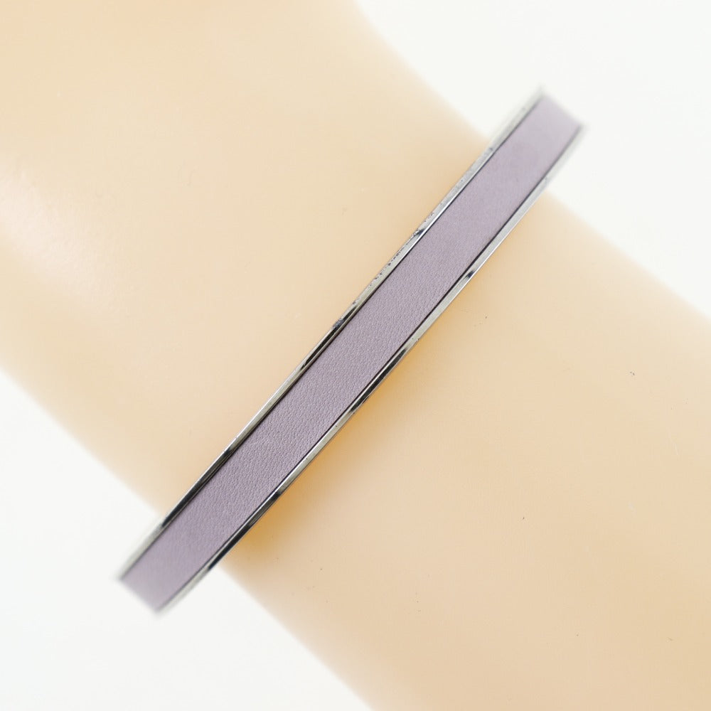 HERMES Bangle metallic Silver Belt motif
