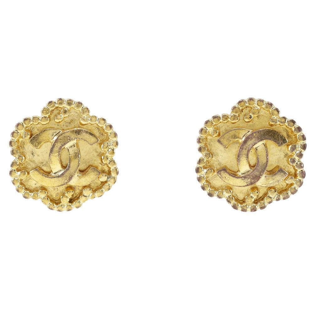 CHANEL Earring Plated Gold gold vintage Women