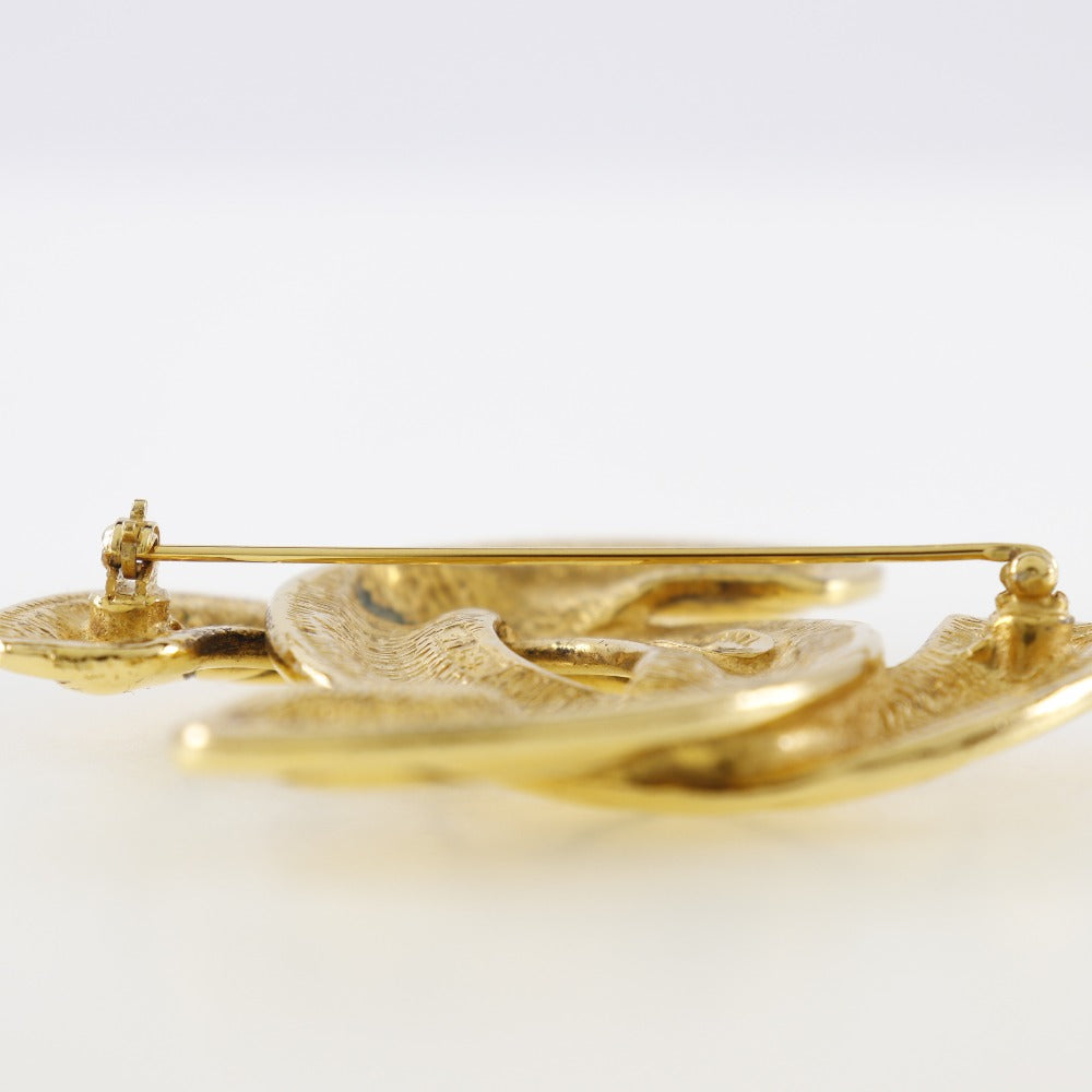 CHANEL Brooch Plated Gold gold Matrasse COCO Mark Women