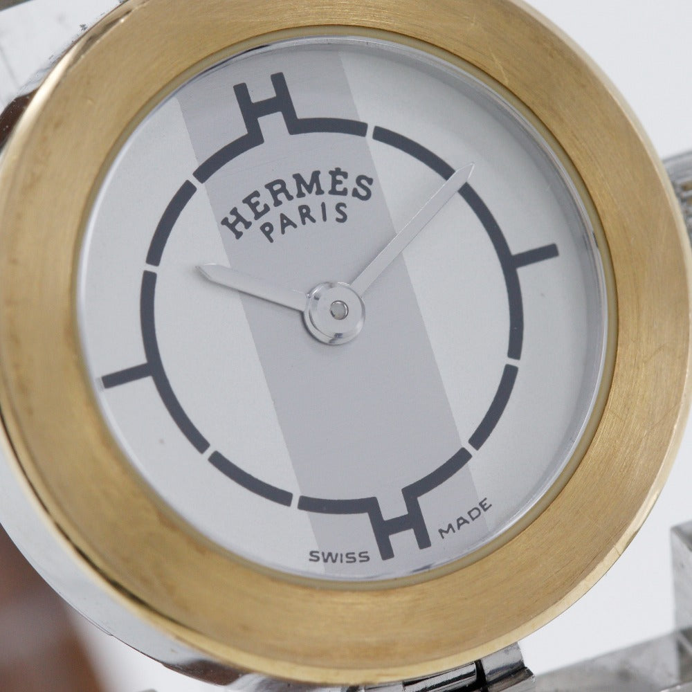 HERMES Watches Quartz PA1.220 Stainless Steel , Leather gold paprika White dial Women