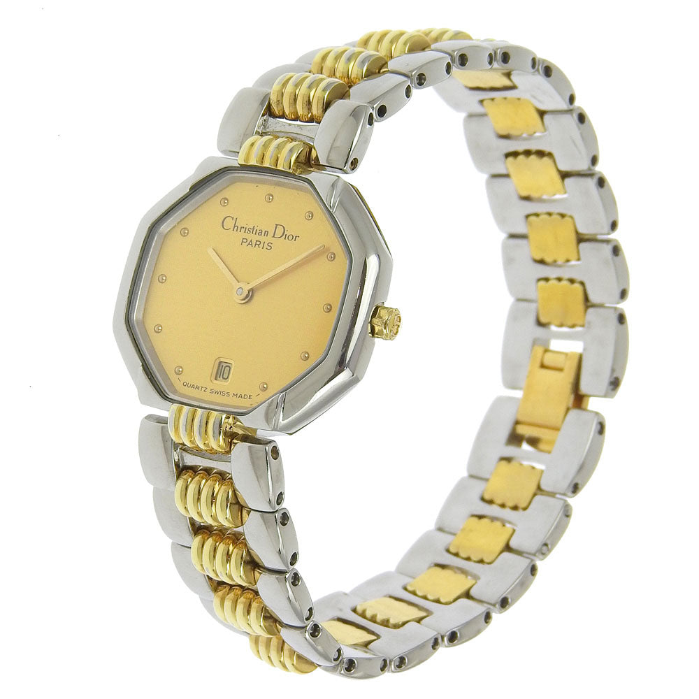 Christian Dior Watches Quartz D48-203 Stainless Steel , Plated Gold gold Date Swing Octagon gold dial Women