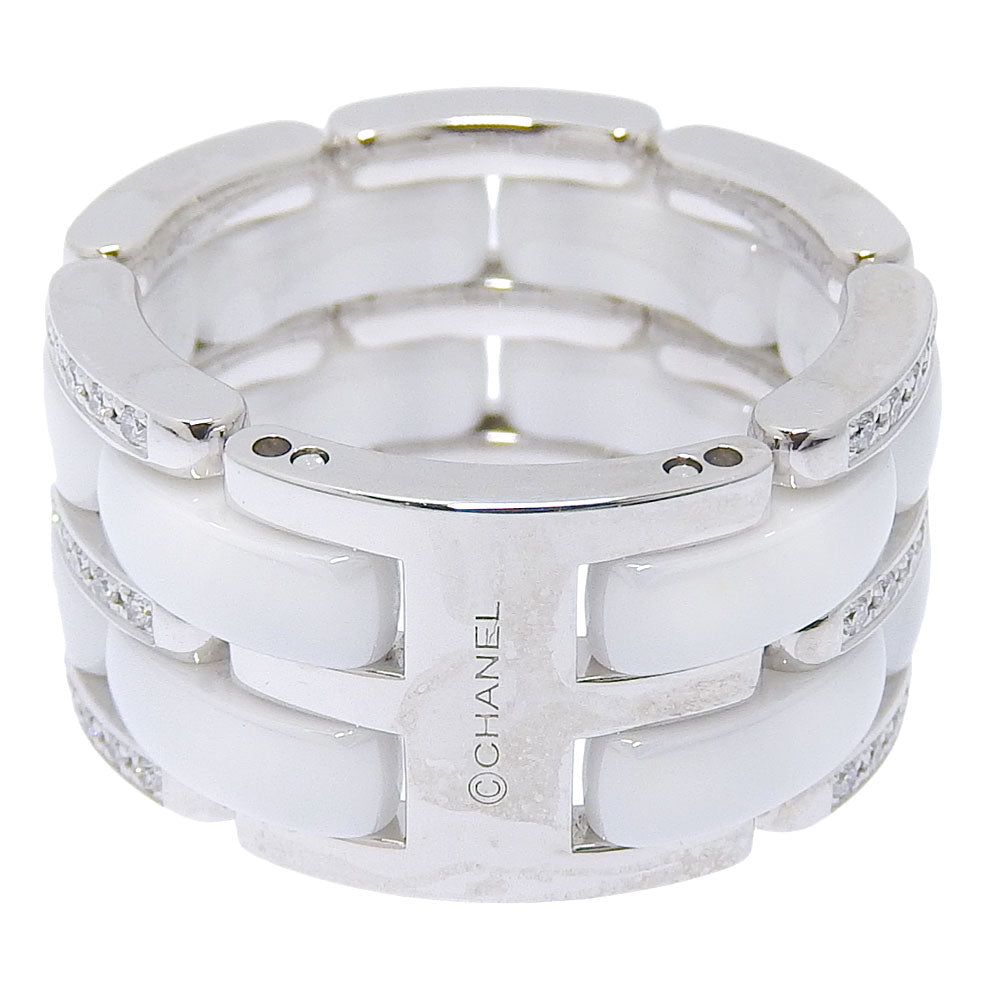 CHANEL Ring 18k white gold, white ceramic, diamond Silver Ultra Collection Large Women