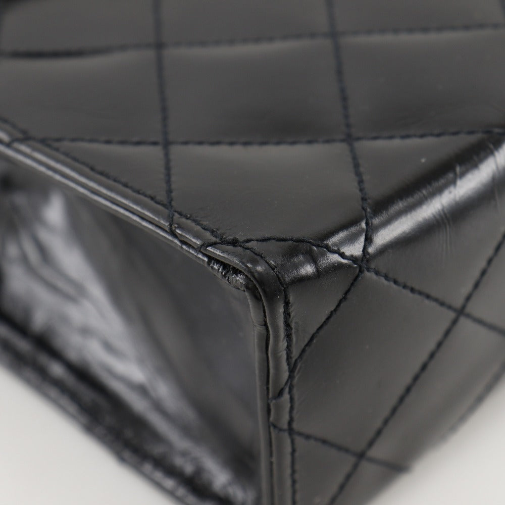CHANEL Shoulder Bag enamel black Decacoco Matelasse ChainShoulder