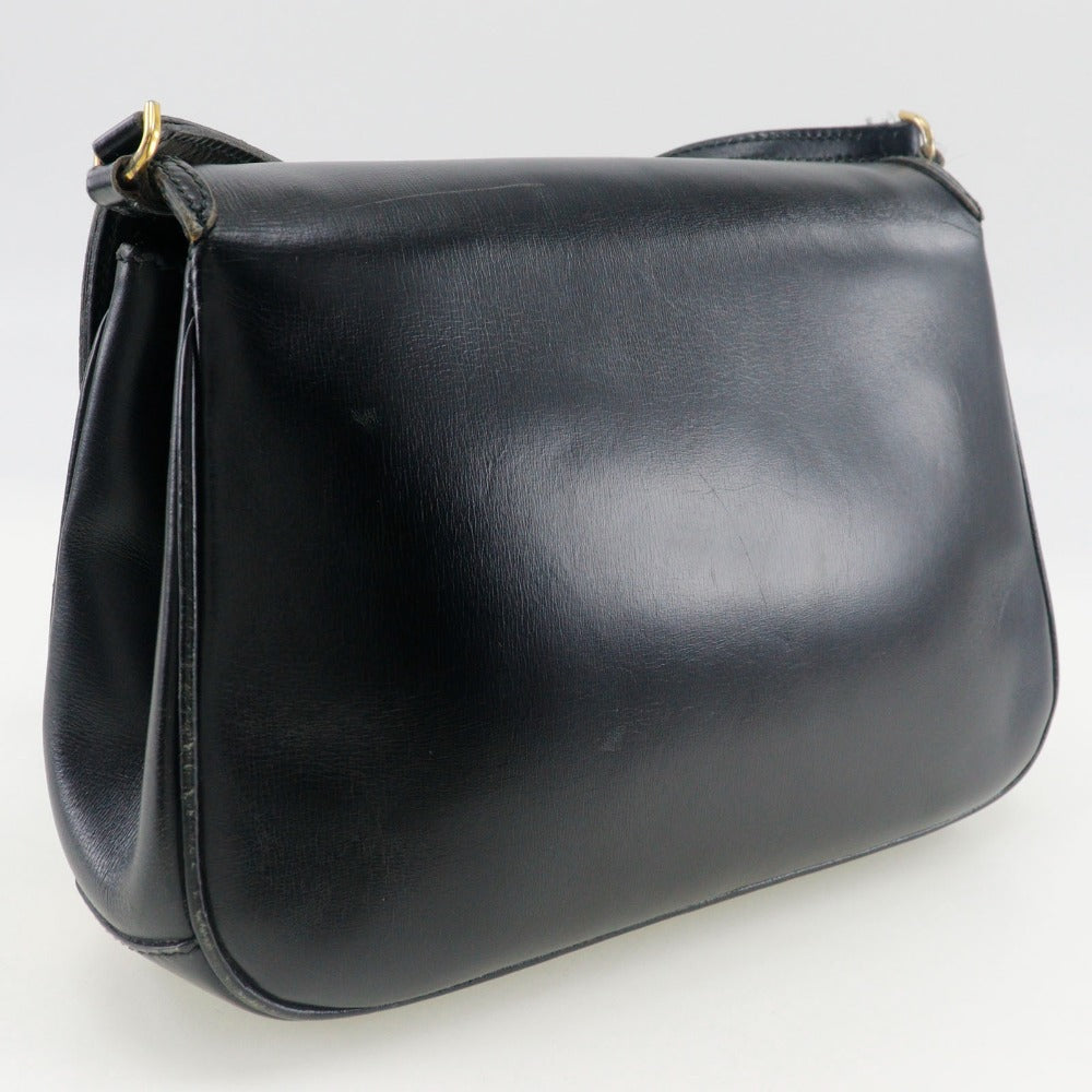 GUCCI Shoulder Bag Calfskin black Sherry line Old Gucci